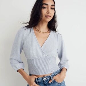 MADEWELL’s Wrap V-Neck Sweater in Coziest Yarn